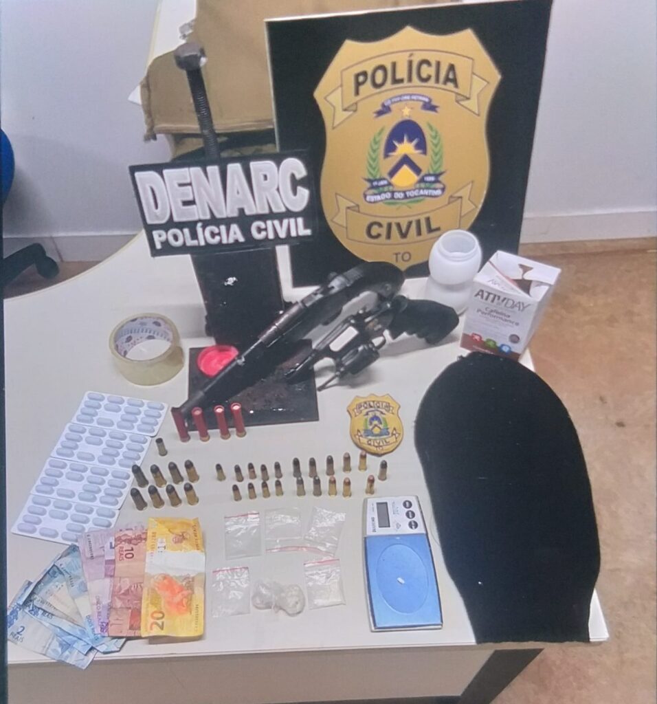 HOMEM É PRESO POR TRÁFICO DE DROGAS E POSSE ILEGAL DE ARMA DE FOGO EM ARAGUAÍNA