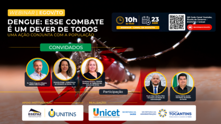 ESCOLA DE GOVERNO DO TOCANTINS PROMOVE WEBINAR SOBRE COMBATE À DENGUE, UMA DAS PRINCIPAIS ARBOVIROSES DO MUNDO