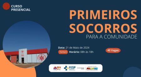 INSCRIÇÃO PARA CURSO DE PRIMEIROS SOCORROS ESTÁ ABERTO PARA A COMUNIDADE