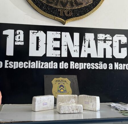 HOMEM É PRESO PELA POLÍCIA CIVIL AO DESEMBARCAR NA RODOVIÁRIA DE PALMAS COM 4KG DE COCAÍNA PURA AVALIADA EM R$ 200 MIL