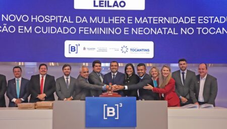 GOVERNADOR WANDERLEI BARBOSA BATE O MARTELO NA B3, EM SÃO PAULO, PARA CONSTRUÇÃO DO HOSPITAL DA MULHER E MATERNIDADE ESTADUAL