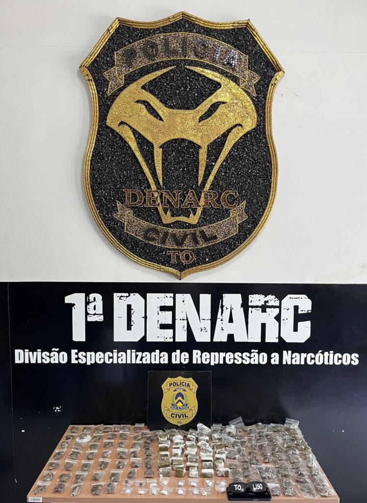EM PALMAS, POLÍCIA CIVIL PRENDE TRAFICANTE E APREENDE 1,5 KG DE SUBSTÂNCIAS ENTORPECENTES
