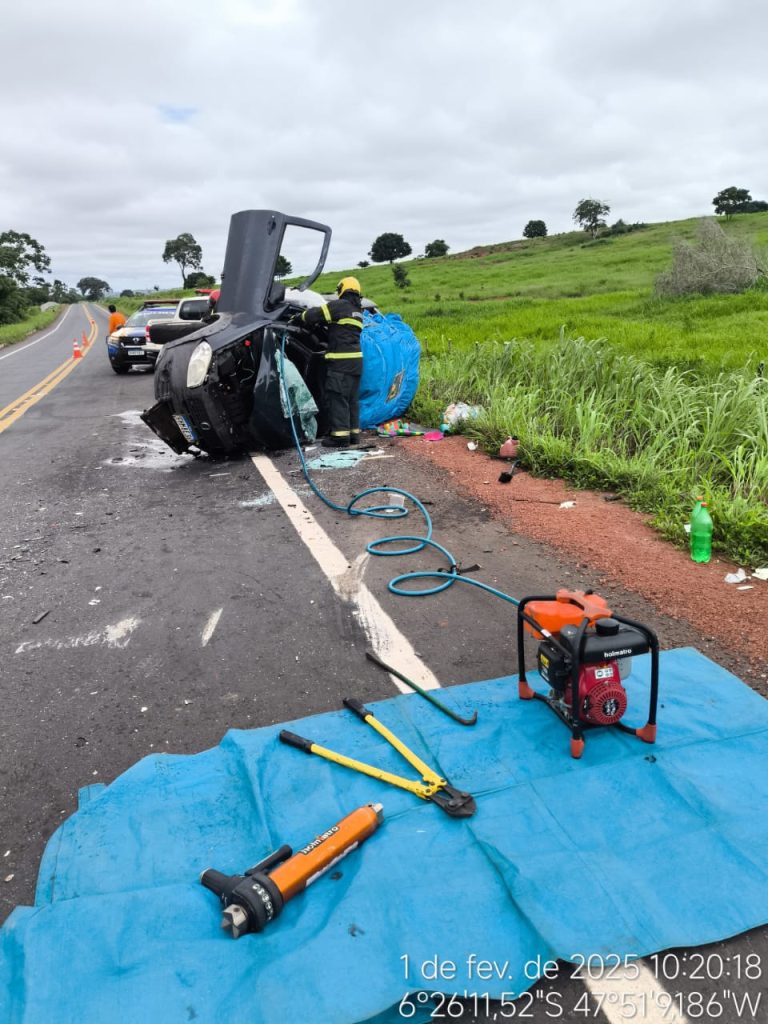 GRAVE ACIDENTE NA TO-134 DEIXA UMA VÍTIMA FATAL PRÓXIMO A ANGICO TOCANTINS
