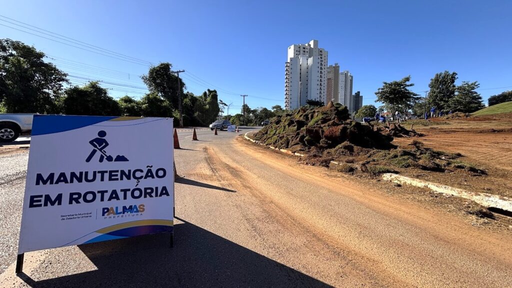 REVITALIZAÇÃO NO RELÓGIO DAS FLORES EM PALMAS EXIGE ATENÇÃO DE MOTORISTAS E PEDESTRES NA LO-09