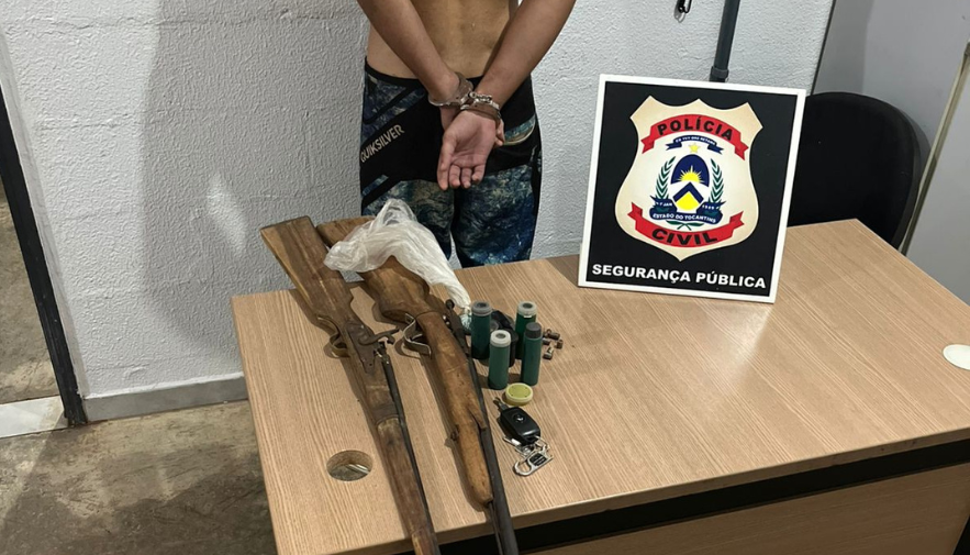 POLÍCIA CIVIL APREENDE ARMAS DE FOGO DURANTE CUMPRIMENTO DE MANDADO DE BUSCA EM PARAÍSO DO TOCANTINS