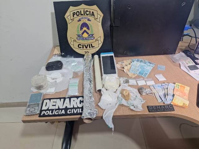 EM ARAGUAÍNA, POLÍCIA CIVIL PRENDE CASAL POR TRÁFICO E APREENDE GRANDE QUANTIDADE DE ENTORPECENTES