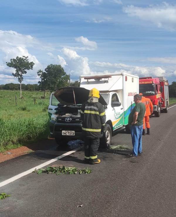 INCÊNDIO ATINGE VEÍCULO NA TO-374 E MOBILIZA CORPO DE BOMBEIROS NO SUL DO TOCANTINS